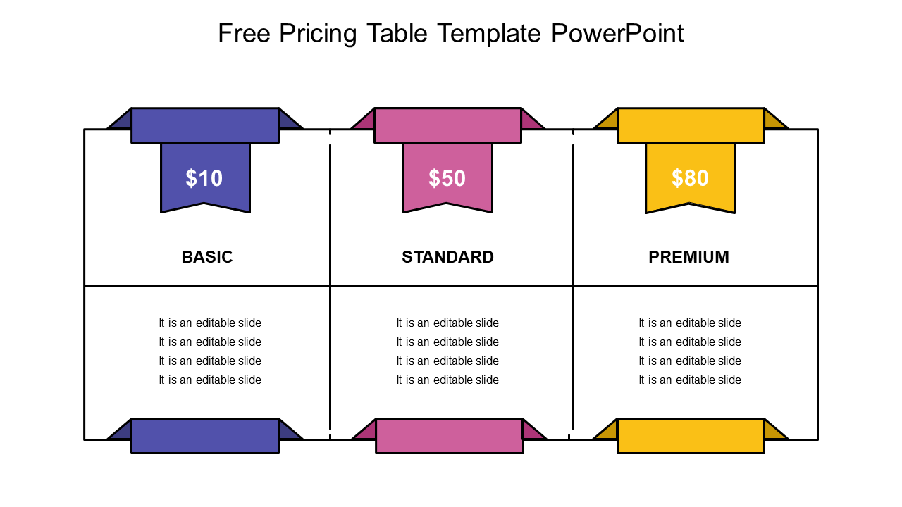 Free - Get Free Pricing Table Template PowerPoint Slide Design